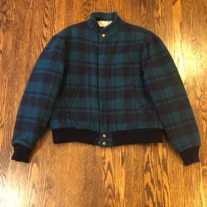 Vintage Woolrich Plaid Wool Jacket with Sherpa Lining